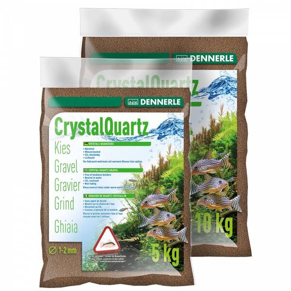 Dennerle Crystal Quartz Gravel dark brown, 1-2mm, 10kg